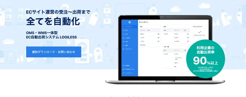 LOGILESS EC自動出荷システムの紹介。OMS・WMS一体型でダッシュボード表示