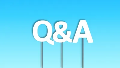 薄いブルーの背景に「Q&A」と大きく表記。質問と回答・サポート機能