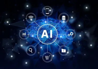 EC運営におけるAI活用とデータ連携をイメージしたビジュアル